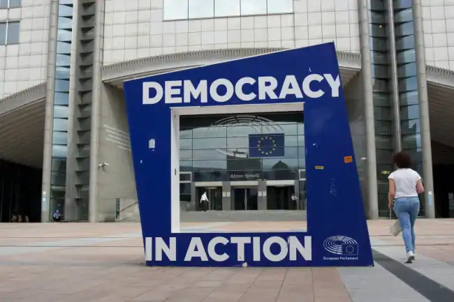 Democaracy in Action Banner. European Parliament.