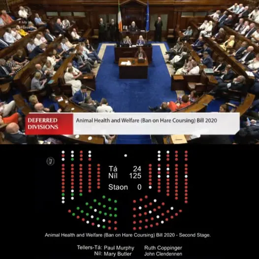 Dáil Vote on Live Hare Coursing Result - 8th July 2026.